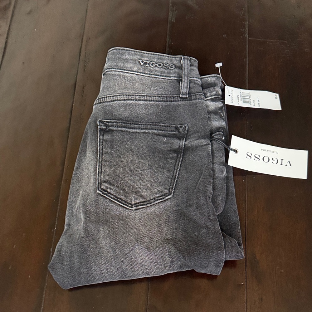Vigoss Women’s Gray Skinny Jeans – Washed Black/Grey Finish